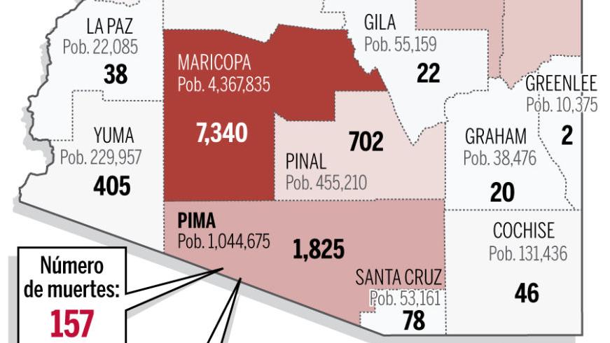 Mapa de contagios y muertes por coronavirus en Arizona: 18 de mayo